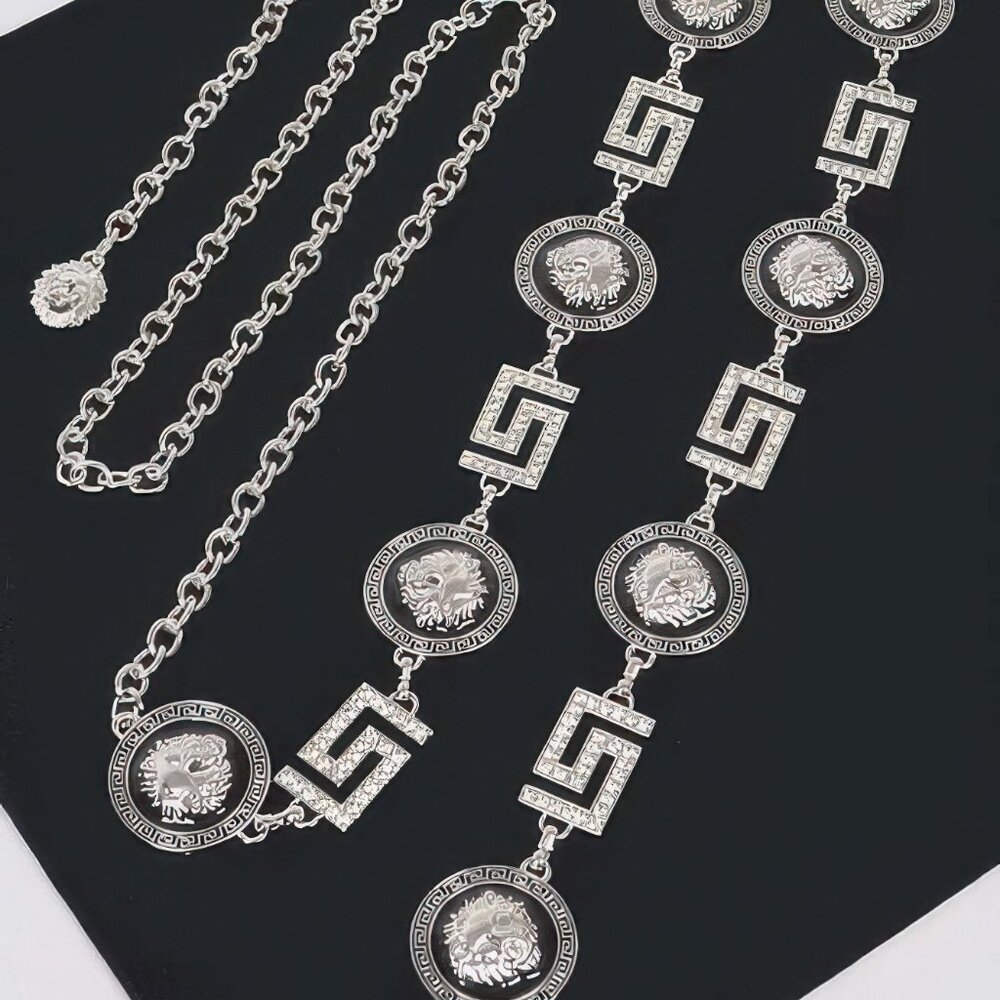 Metal Rhinestone Plus Size Chain Belt - Picture 4 of 6